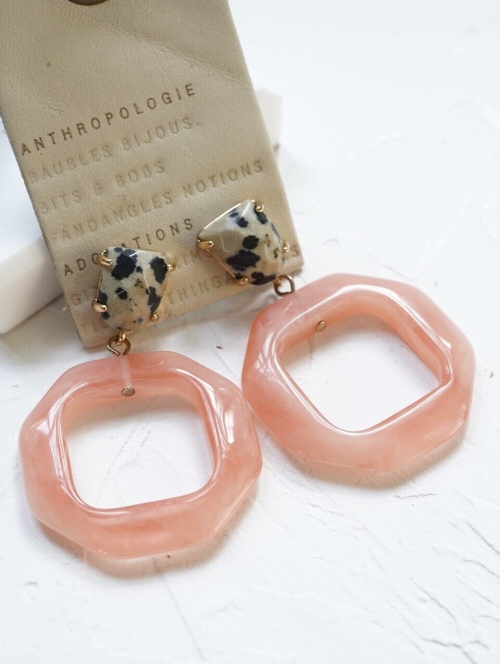 Anthropologie Donna Hooped Drop Earrings